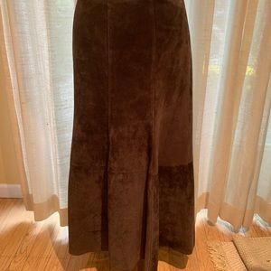 Worth chocolate brown suede / leather skirt